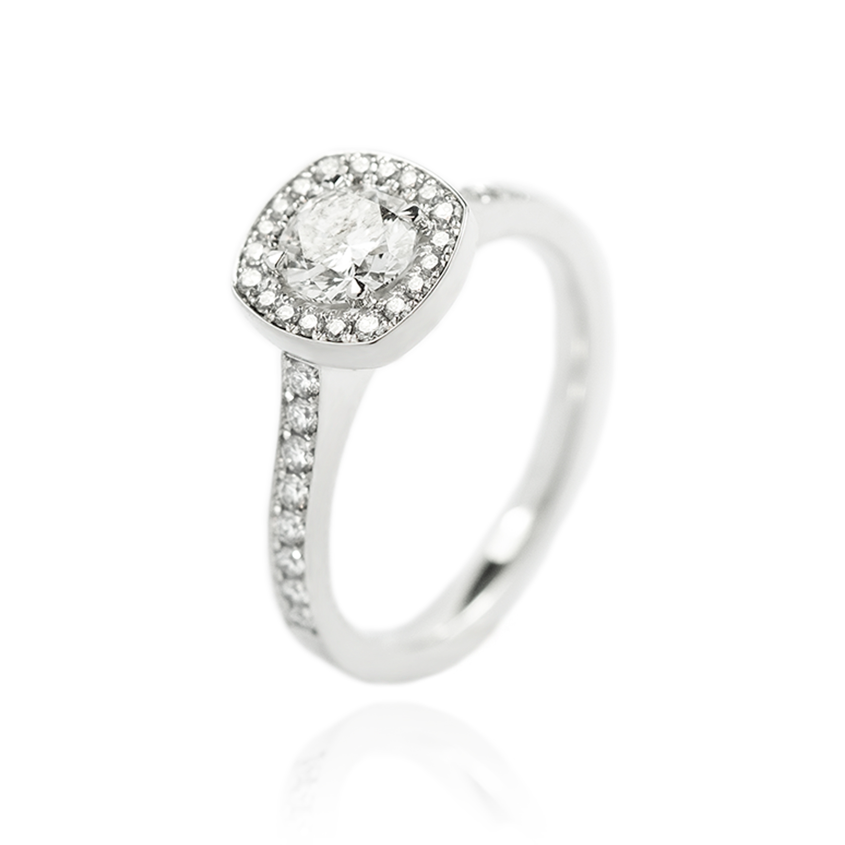 Florence Emelie Classic Pavé Ring (White Gold)