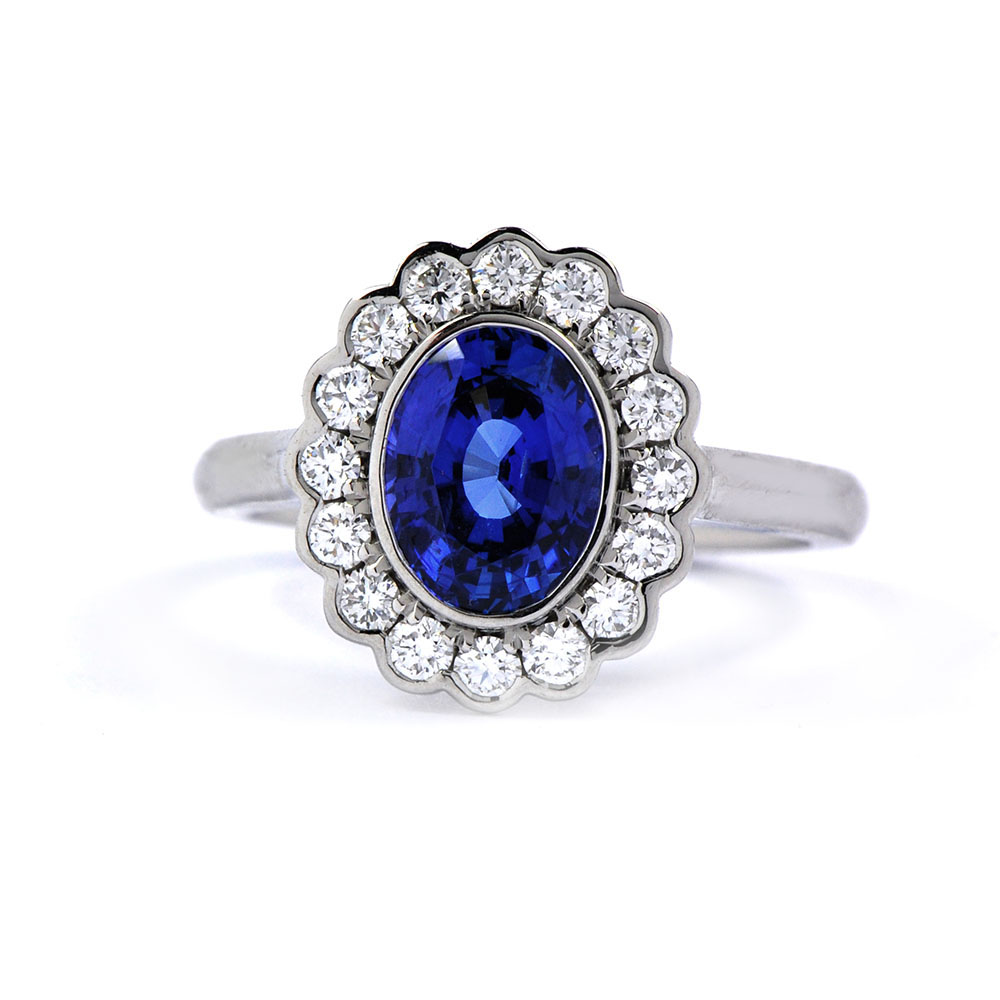 Belle Blue Sapphire Platinum Ring