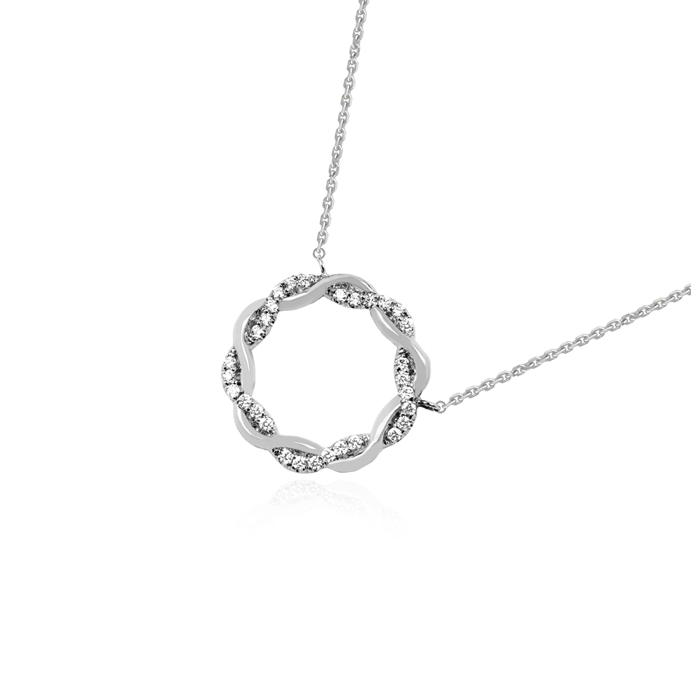 Entwined Pendant White Gold