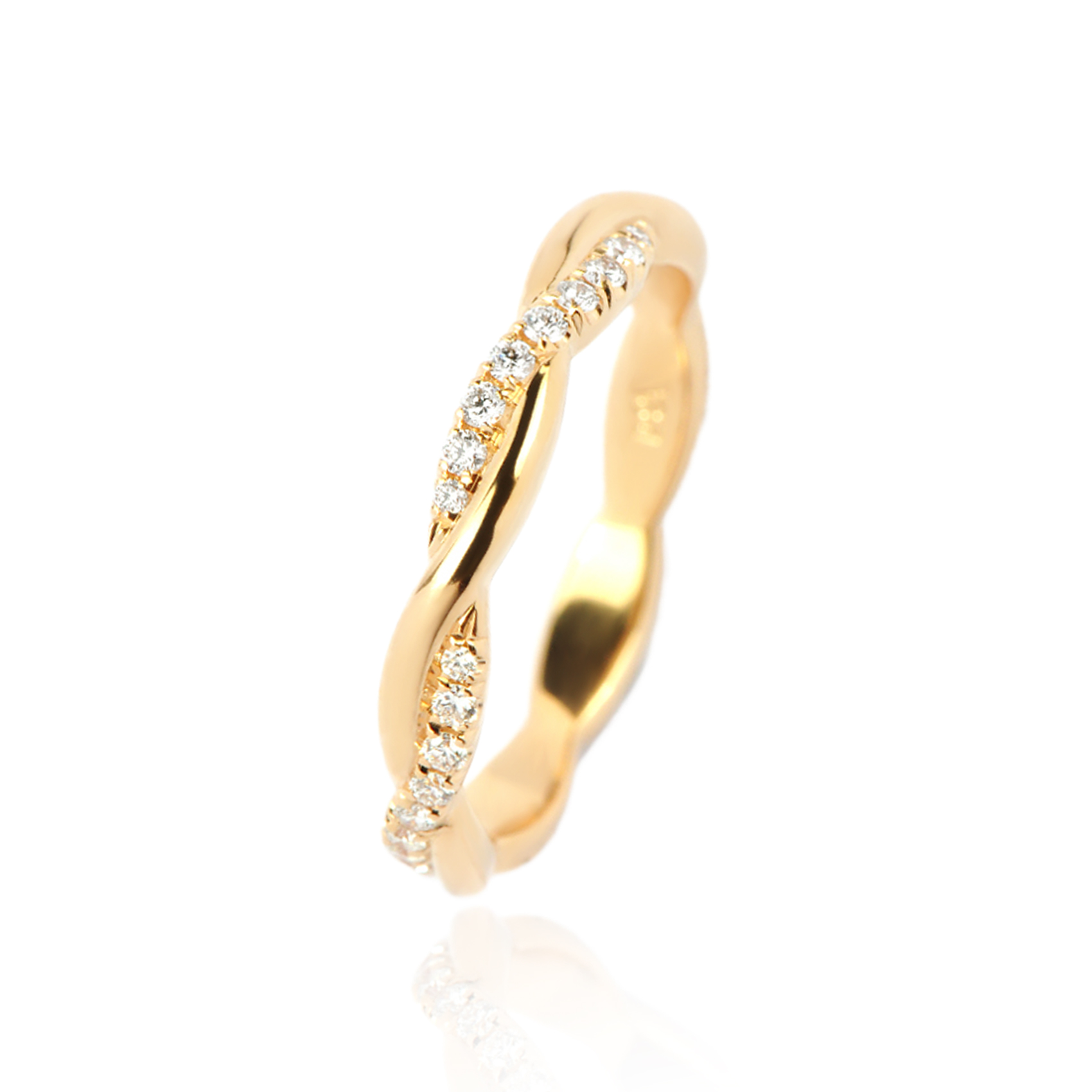 Entwined Wide Single Vine Ring (Full Set) Gold