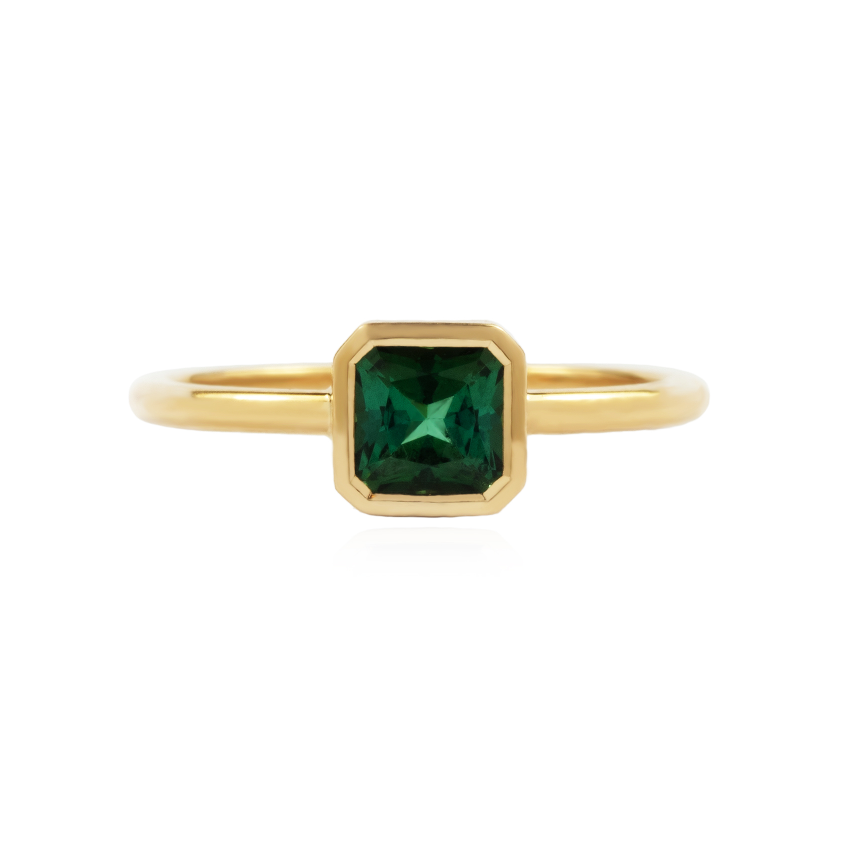 Pebbles Ring – Asscher Green Tourmaline