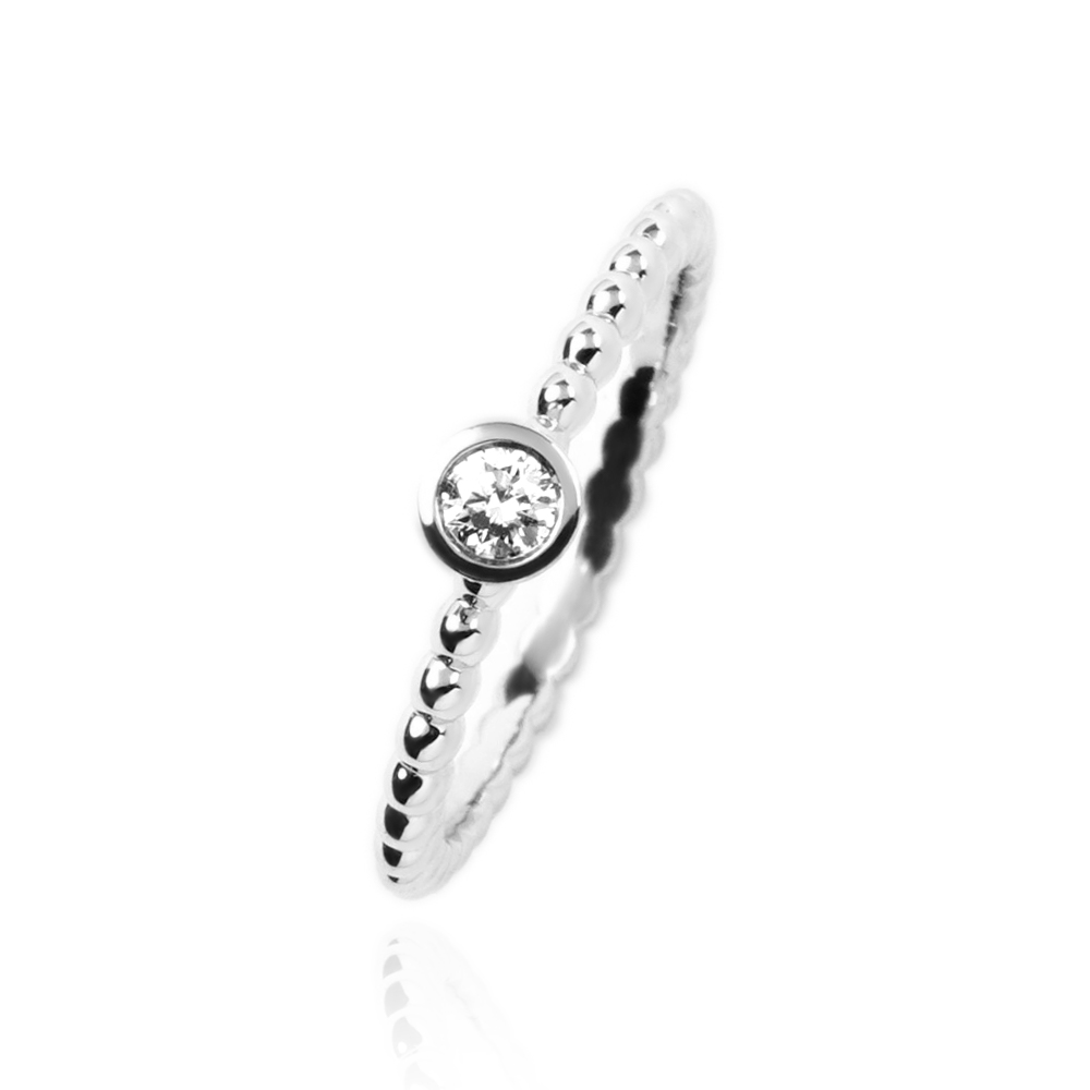 Bubbles Solitaire Ring