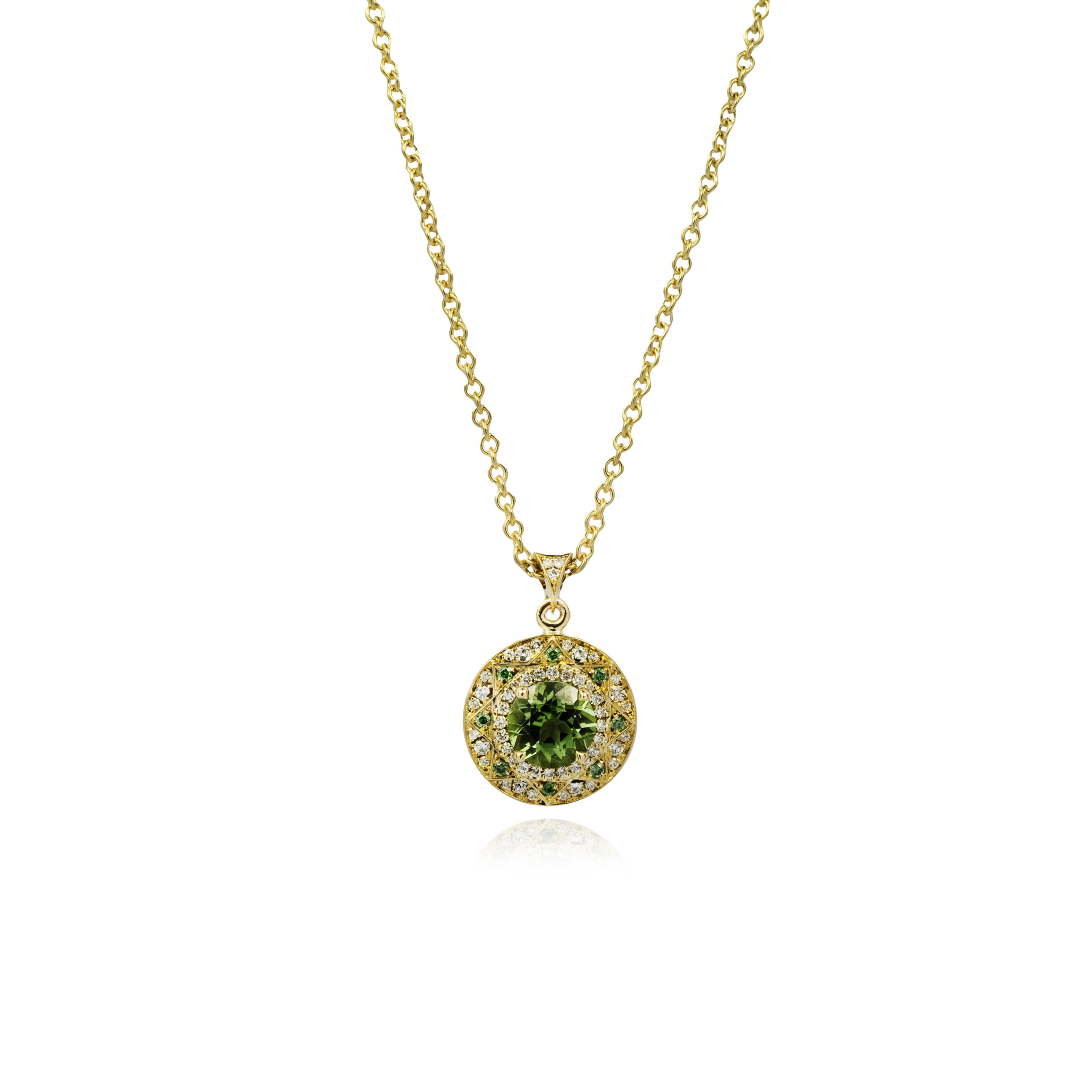 Compass Mini Pendant Green Tourmaline