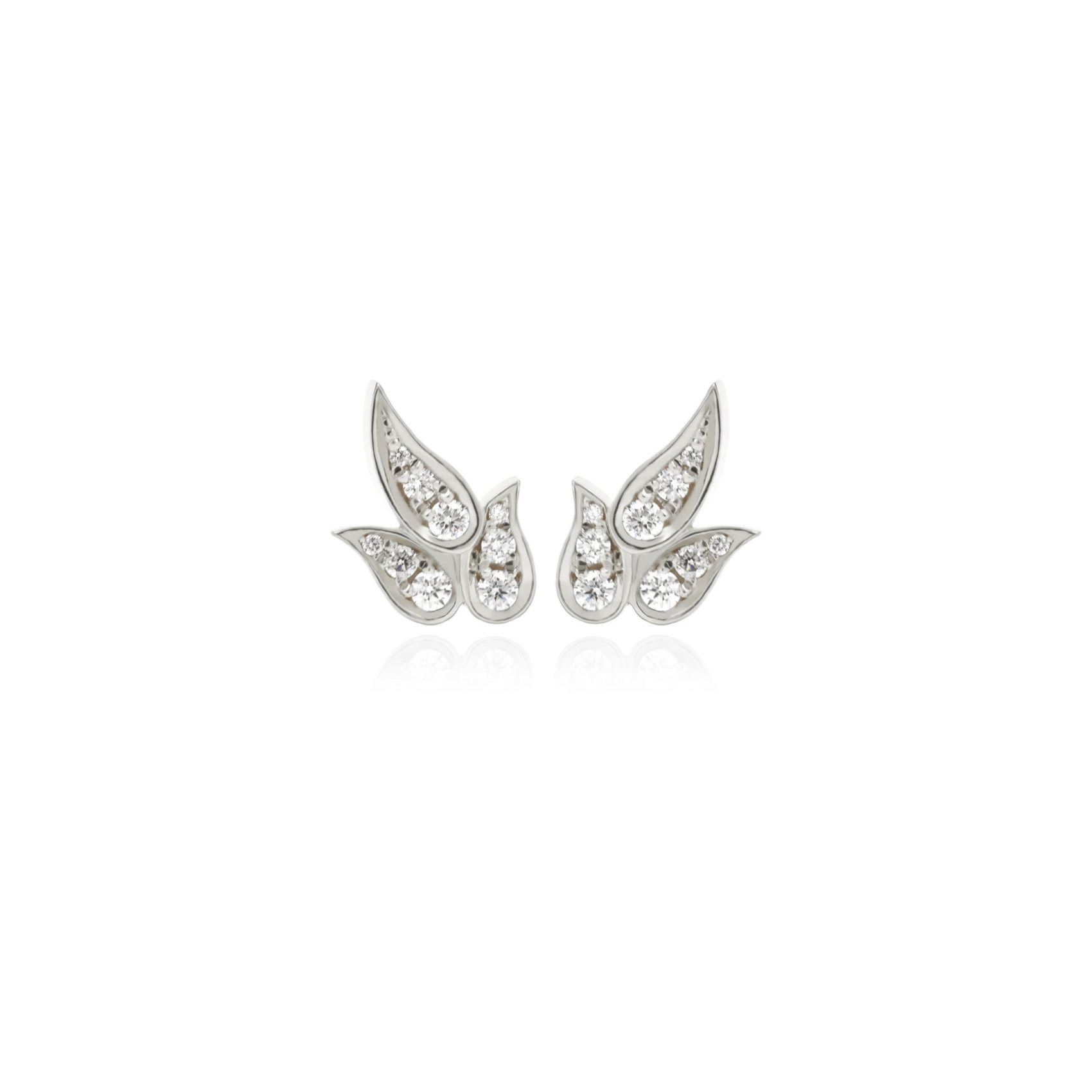 Leaf Earrings White Gold