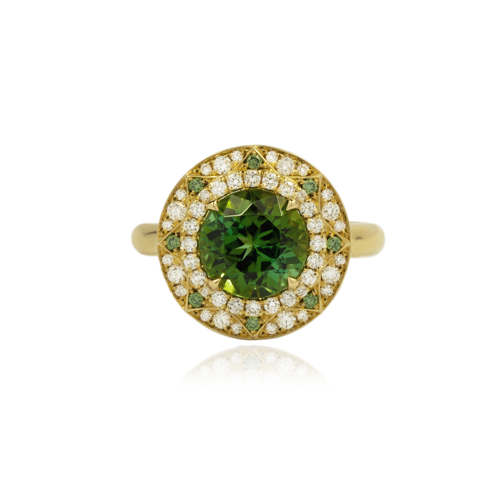 Compass Mini Ring (Green Tourmaline)