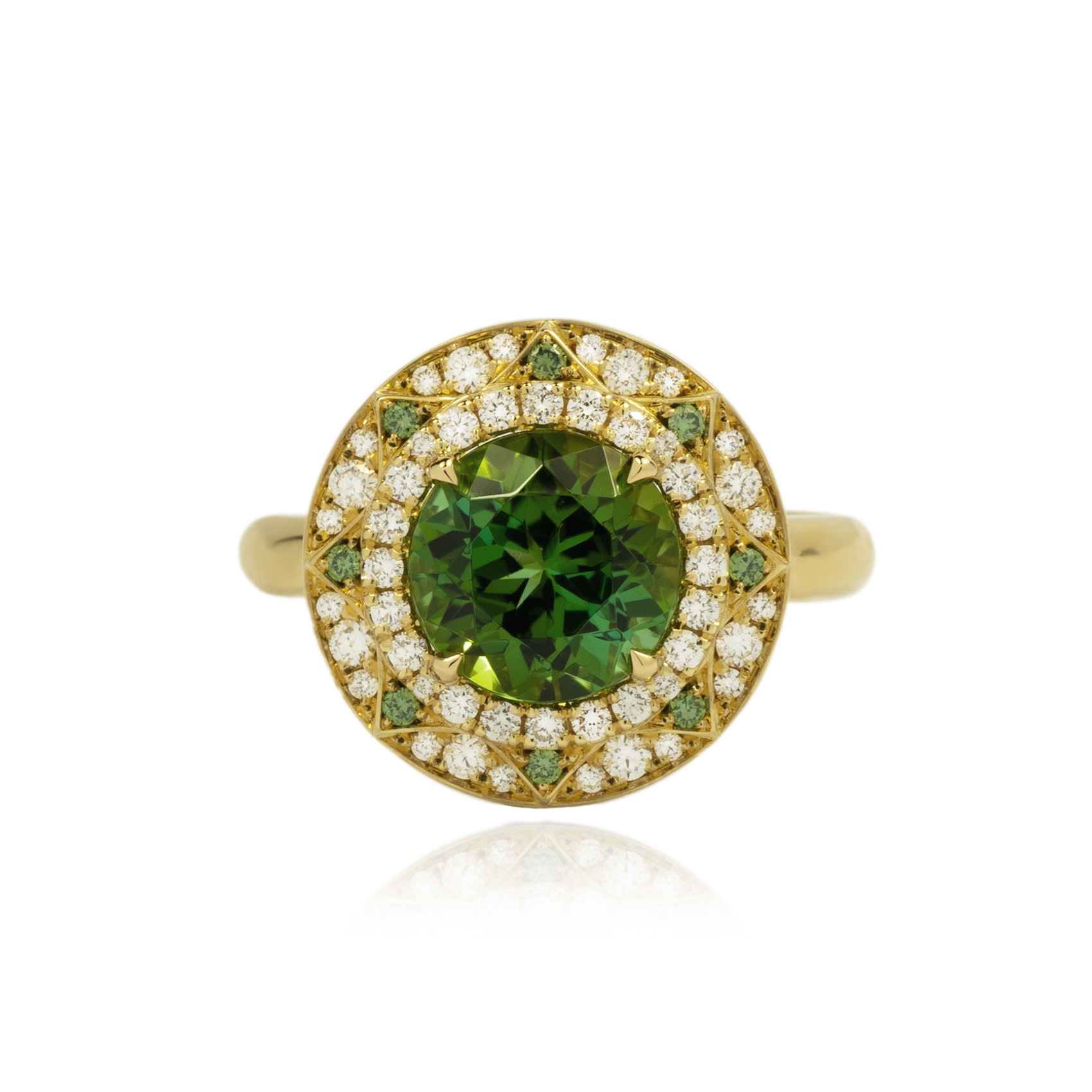 Compass Ring (Green Tourmaline)