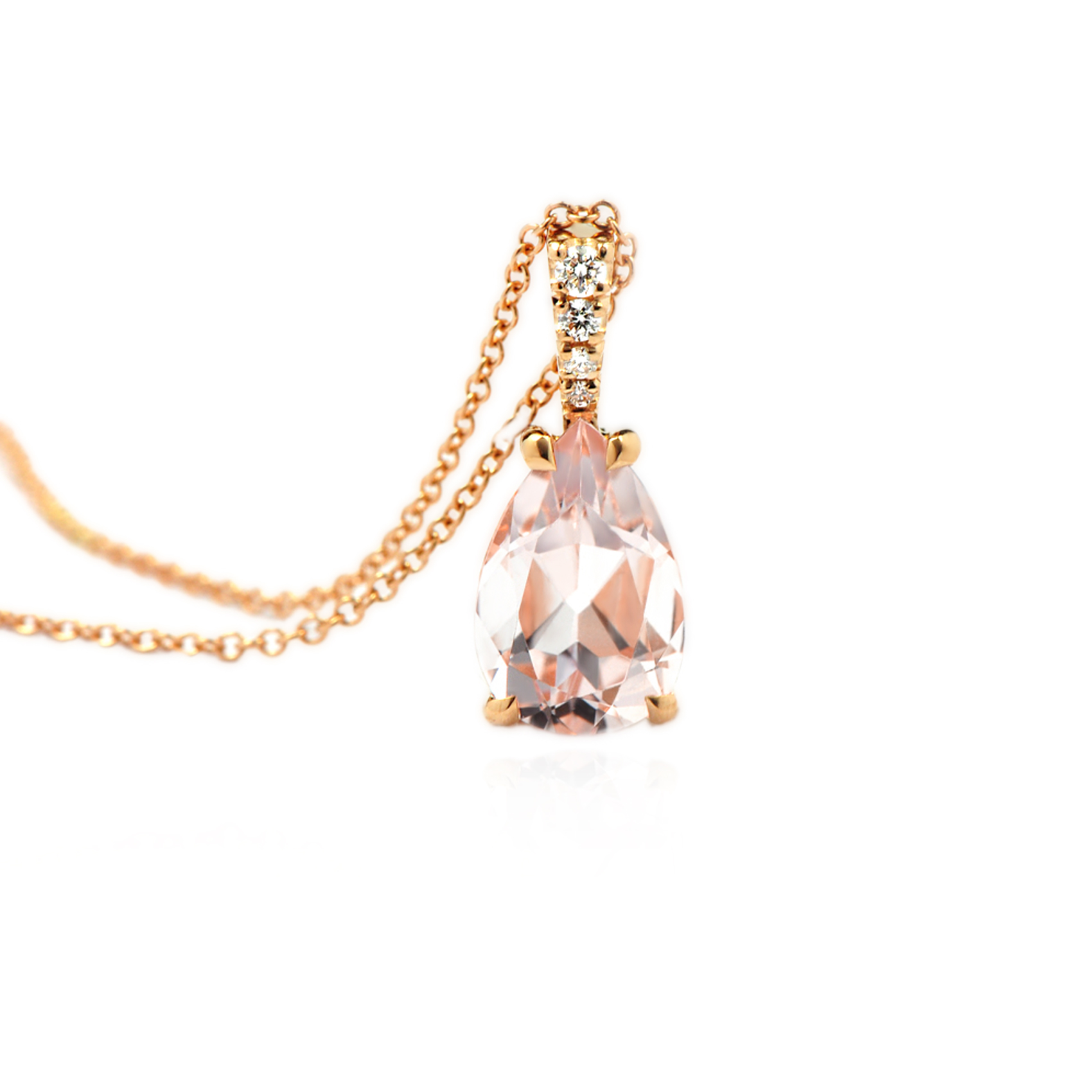 Rose Ann Drop Pendant (Morganite)