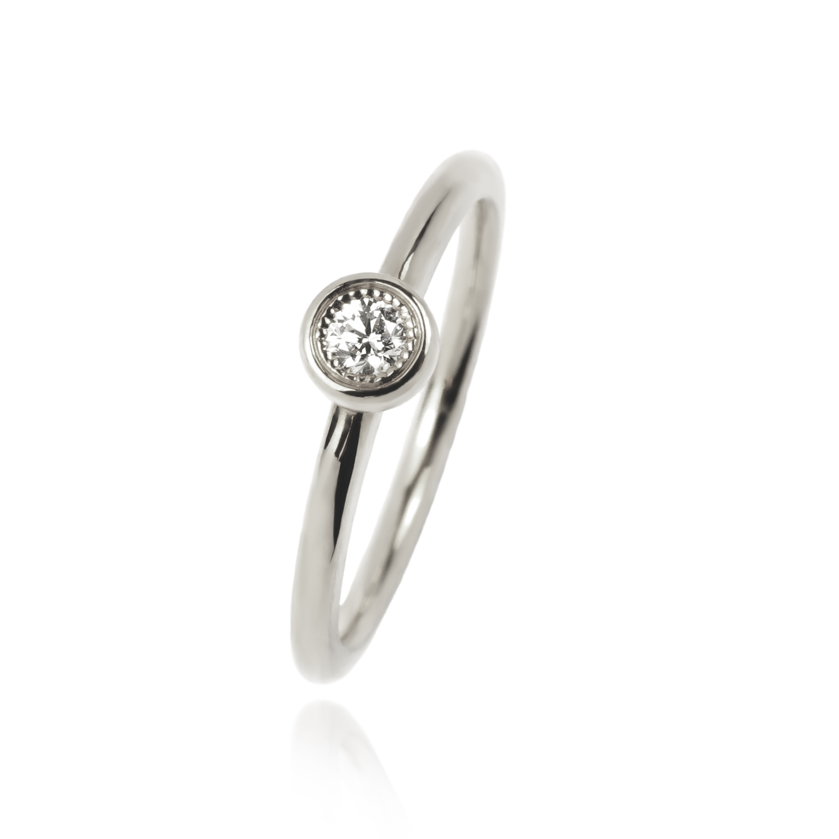 Sara Diamond Solitaire Ring White Gold