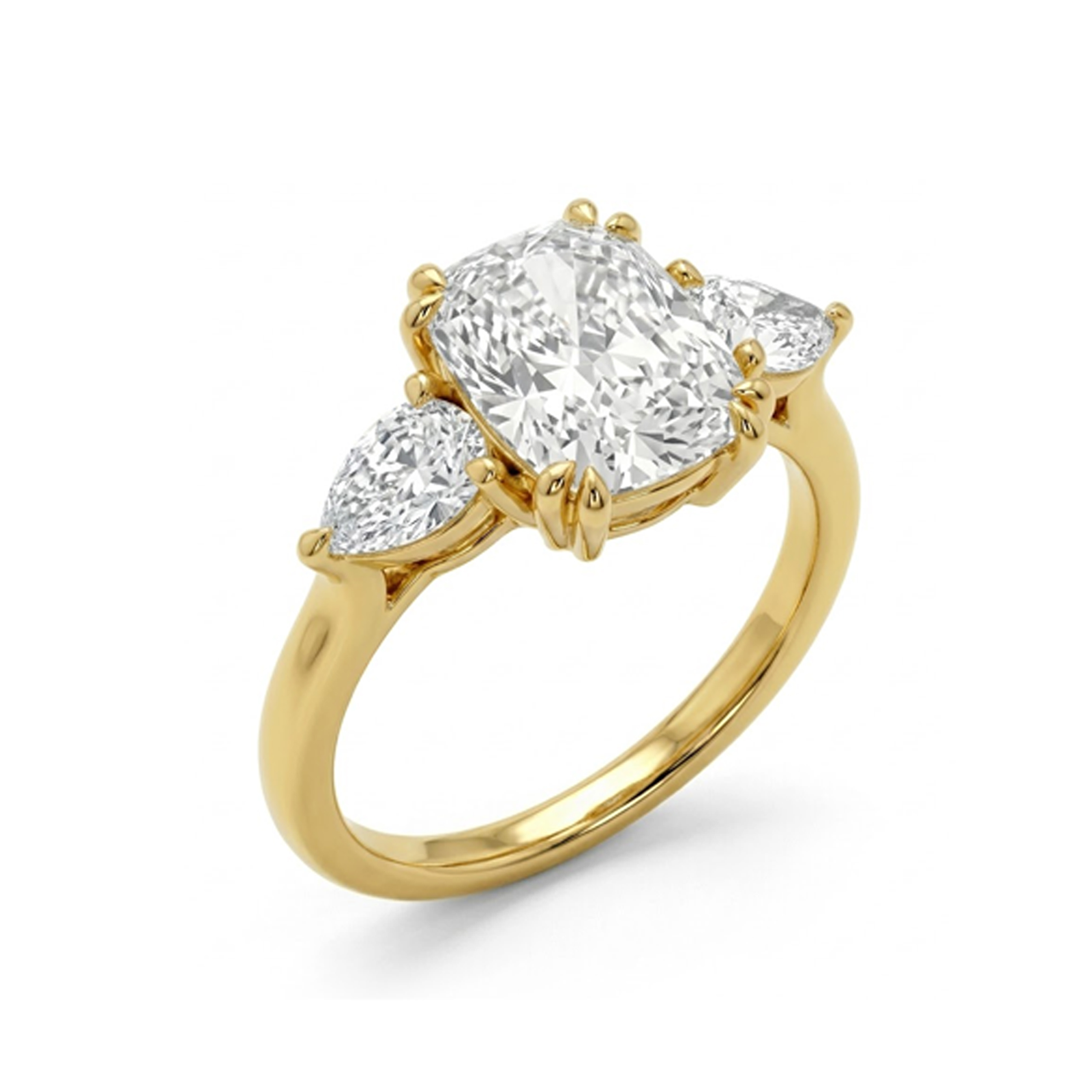 Aisling Ring – Cushion + Pears Sides