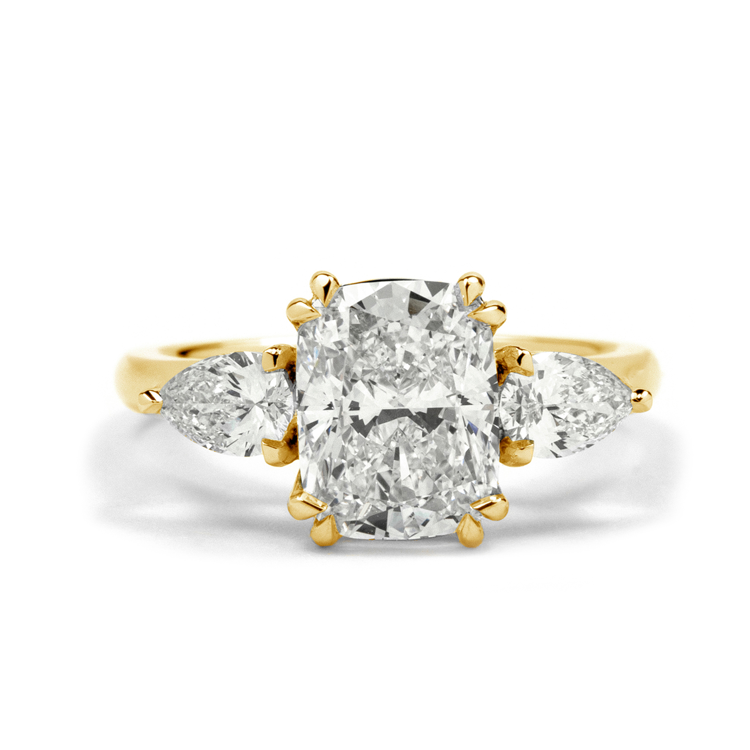 Aisling Ring – Cushion + Pears Sides